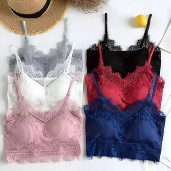 

Women Sexy Bra Sheer Lace Floral Bralette Bras Girls Strappy Lingerie Bra Underwear Sweet Wire Free Bra