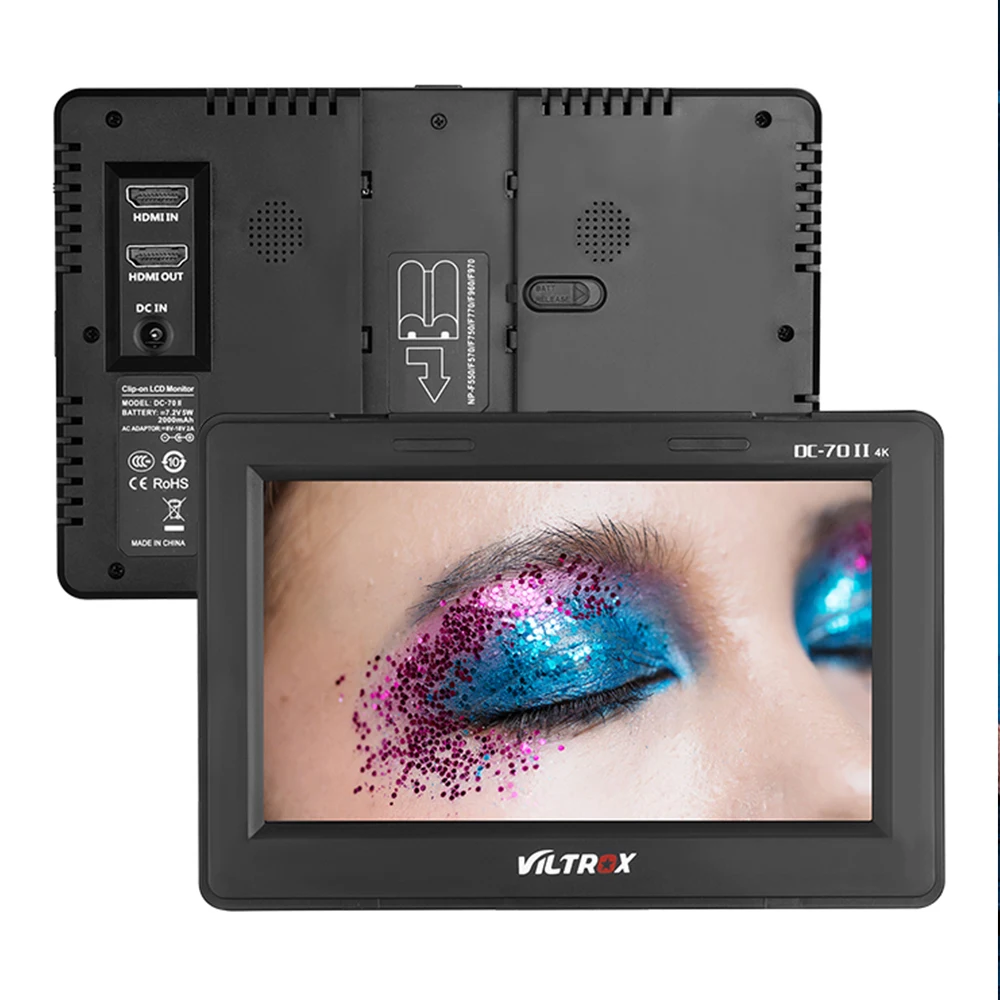 Viltrox DC-70 II DSLR Camera Field Monitor 4K AV Input IPS HD 1024x600 LCD Display Video Assist for Sony Nikon Canon