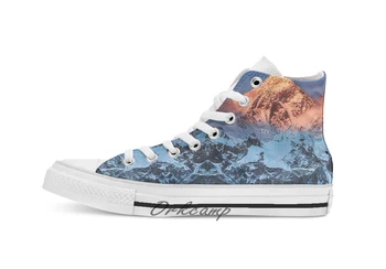 

Sunlit Mount Everest Hiking Climbing Mountains Custom Casual High Top lace-up Canvas shoes sneakers Drop shipping