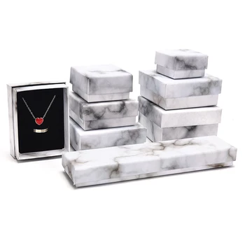 

1 Pcs Box Holder Square Jewelry Paper Marbling Gifts Square Display Ring Earrings Necklace Bracelet Brooch