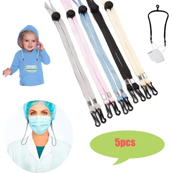 

Mascarilla 5pc Reusable Mouth Mask Adjustable Face Mask Lanyard Handy Convenient Mask Rest Ear Holder Rope Mouth Caps Washable