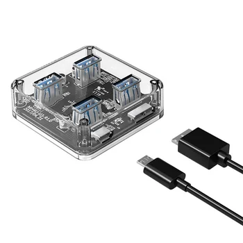 

Enhanced Transparent Desktop with Rubber Anti-slip Mat External Power Supply One for Four Interface Converter JR Deals