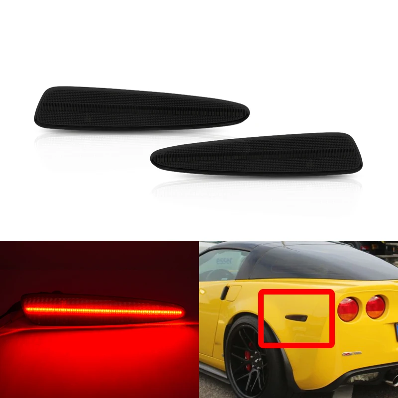 Fits For Chevrolet Chevy Corvette C6 20052013 Rear Red Smoked Led Side
