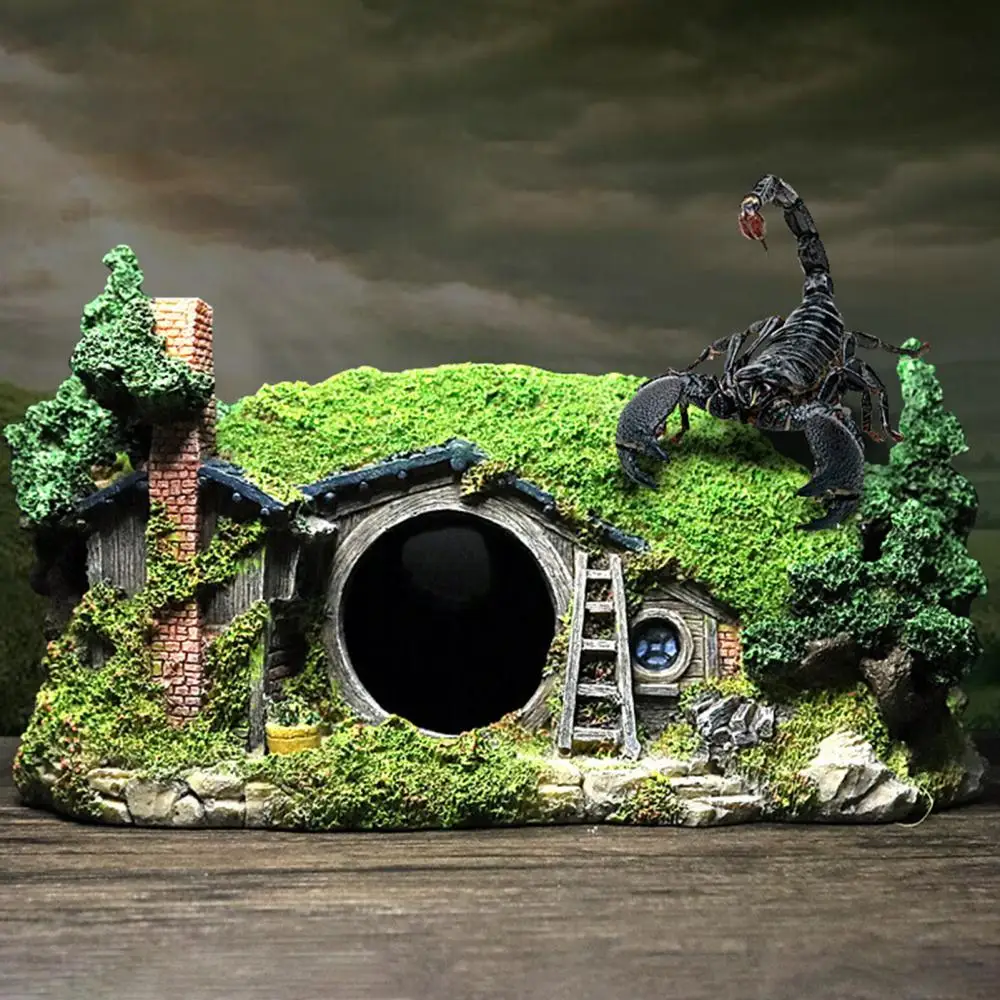 Reptile Shrimp Cave Landscaping Shelter House Aquarium Fish Tank Decor Ornament