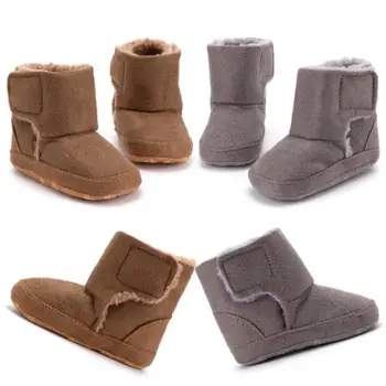 

Infant Baby Boy Girl Shoes Baby Boots Soft Sole Solid Newborn Shoes Prewalker Anti-slip Boots Slippers Winter Warm 0-18M