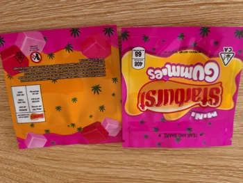

New 500mg Cannaburst Edible Packaging Nerds Rope Bites Gummy Packaging Smell Proof Bags Sour Gushers Edibles Empty Candy Mylar B