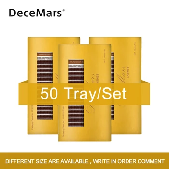 

DeceMars 50 Tray/setBrown Eyelash Extension JBCD Curl8-15 Mix length Eyelash Extension Brown Lash Single natural false eyelashes