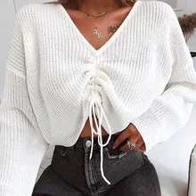 drawstring cropped jumper