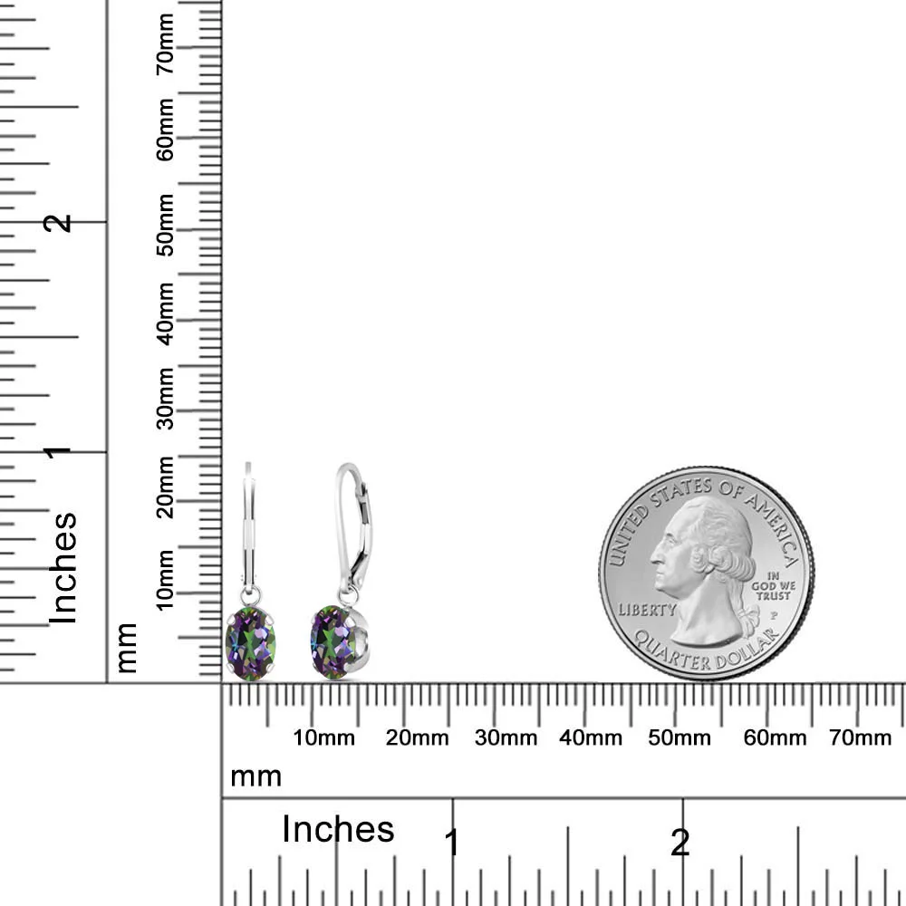 GemStoneKing 3.20Ct Овальный натуральный зеленый Мистический топаз драгоценный камень, висячие серьги, 925 пробы серебряные ювелирные изделия для женщин