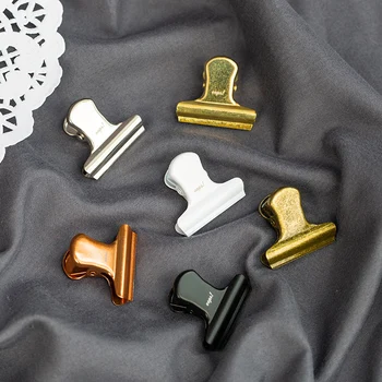 

Mini Document Binder Clip Round Metal Planner Clips Retro Color Clamp Office Decorative Supplies School Korean Stationery