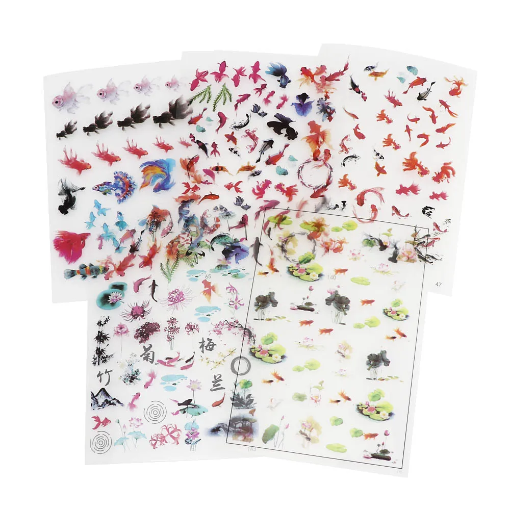 5 листов силиконовые наклейки в виде рыбок|Инструменты и оборудование для