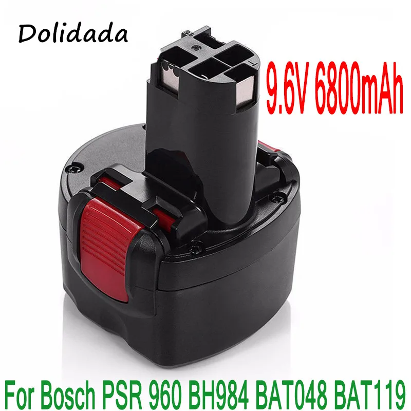 BAT048 9.6V 6800mAh Ni-CD Rechargeable Battery Power Tools &amp4800mAh for Bosch PSR 960 BH984 BAT119 | Электроника