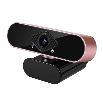 

2K HD USB Dual Microphone Real-Time Webcam USB Computer Camera Rose Gold Suitable for PC USB Plug and Play Free Drive