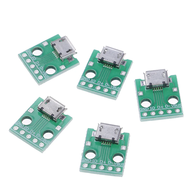 

NEW Hot Sale 5pin Female Connector MICRO USB To DIP Adapter B Type Pcb Converter Pinboard 2.54