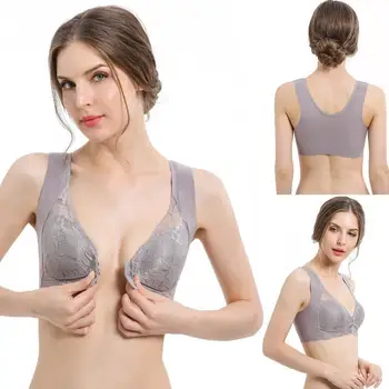 

Women's Sexy Bra Adjustable Front Closure Extra-Elastic Breathable Lace Trim Bra