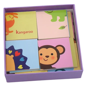 

Baby Wooden Toys Baby Gifts Cartoon Animals Puzzle Toy Big Puzzle Learning Four Pieces Of Wooden Imposition Early Education Gift