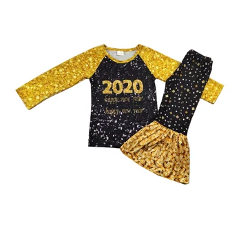 

gold long sleeve outfits winter bell boutique sets for New Year design