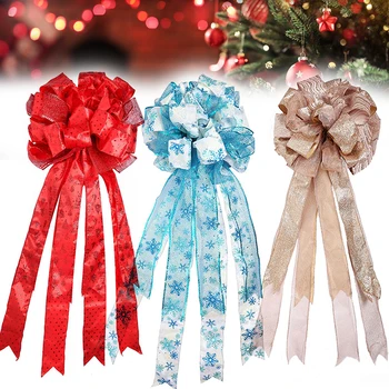 

Economical Christmas Tree Top Bow Shape Ornaments Home Special Christmas Party Decorations ds99