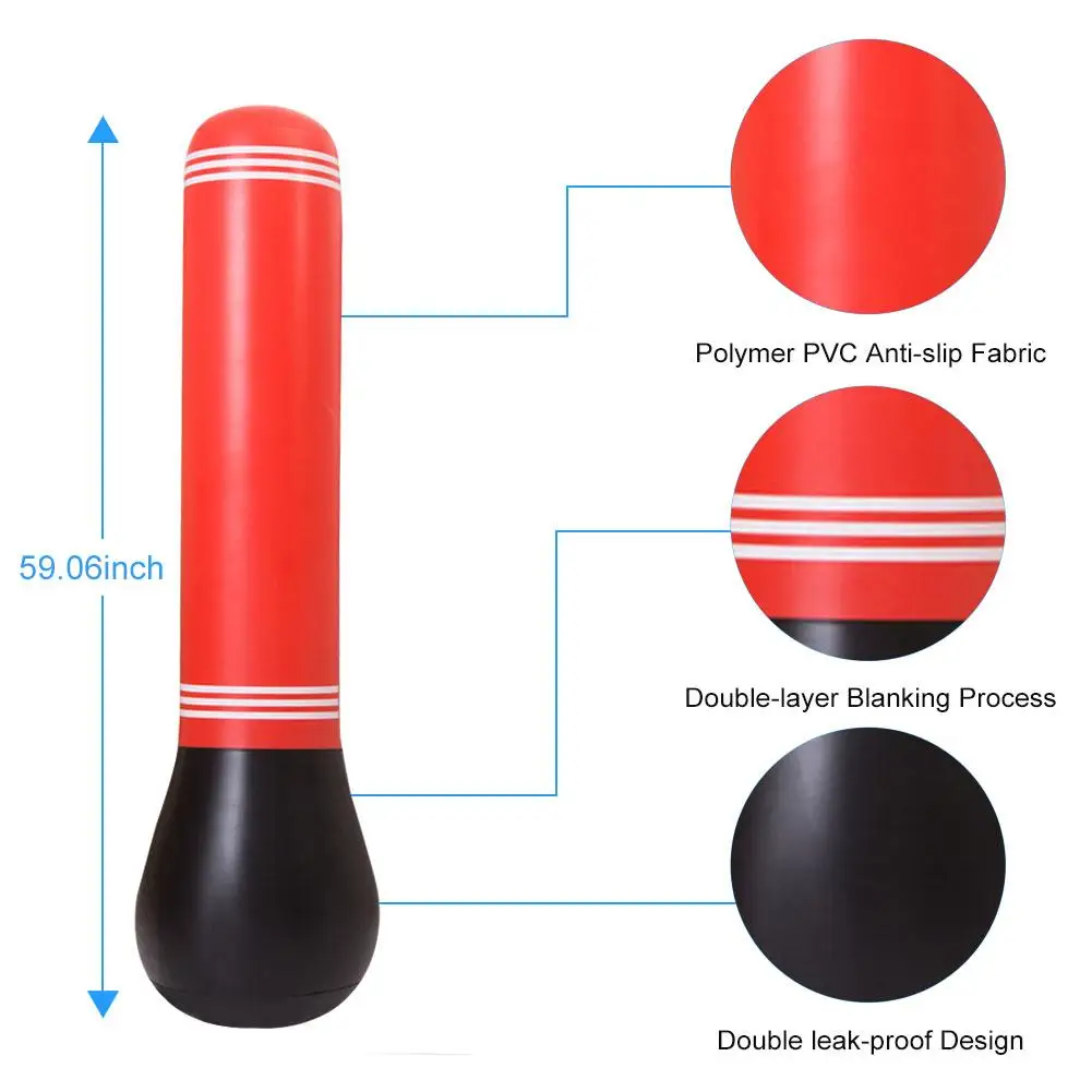 Боксерская груша надувной свободный стенд тумблер Муай Тай обучение давление сброса отскок назад Песочник с воздушным насосом