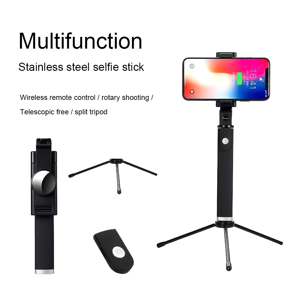 KEBIDU Wireless Bluetooth Selfie Stick Tripod Photo Selfie Stick Button Control For iPhone Samsung Xiaomi Phone Tripod Stick
