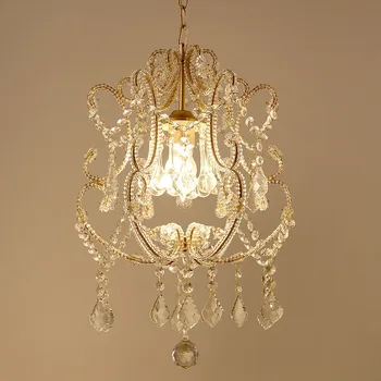 

American Crystal Chandelier Corridor Porch Cloakroom Creative Balcony Small Restaurant Study Bedroom E27 Chandelier