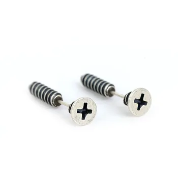 

FUN-BEAUTY S925 Sterling Silver Fashion Jewelry Punk Hip-hop Style Street Screwdriver Earstud Alternative Fashion Nail Earring