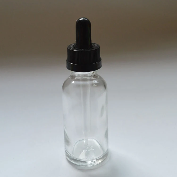 2 шт./лот прозрачная 30 мл стеклянная бутылка 1 унция бутылка с защитой от детей и стеклянные пипетки