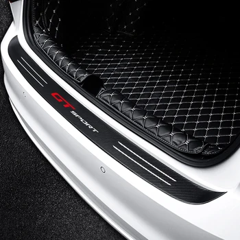 

GT Sport Emblem Car Rear Bumper Trunk Scuff Guard Plate Carbon Fiber Sticker Decal For Renault Peugeot Ford Kia BMW Audi GT MG