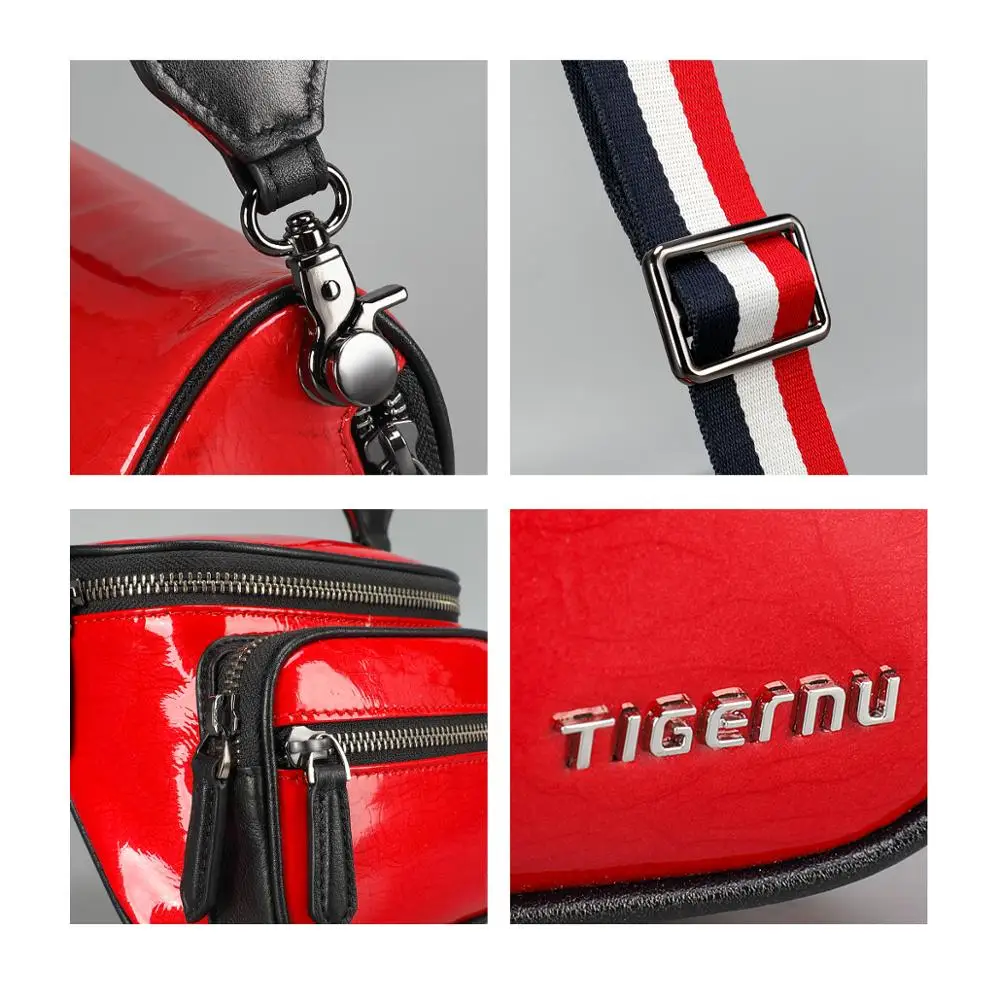 Tigernu Top Layer Leather Luxurious Women Shoulder Bag High Quality Female Genuine Leather Red Fashion Crossbody Bags Waterproof Luggage and Bags