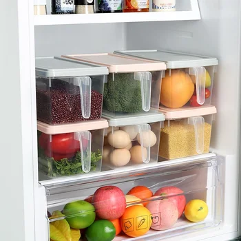 

Transparent Storage Box Refrigerator Sealed Food Fruits Storage Box Plastic Fruit Container Household Kitchen Fridge Organizer