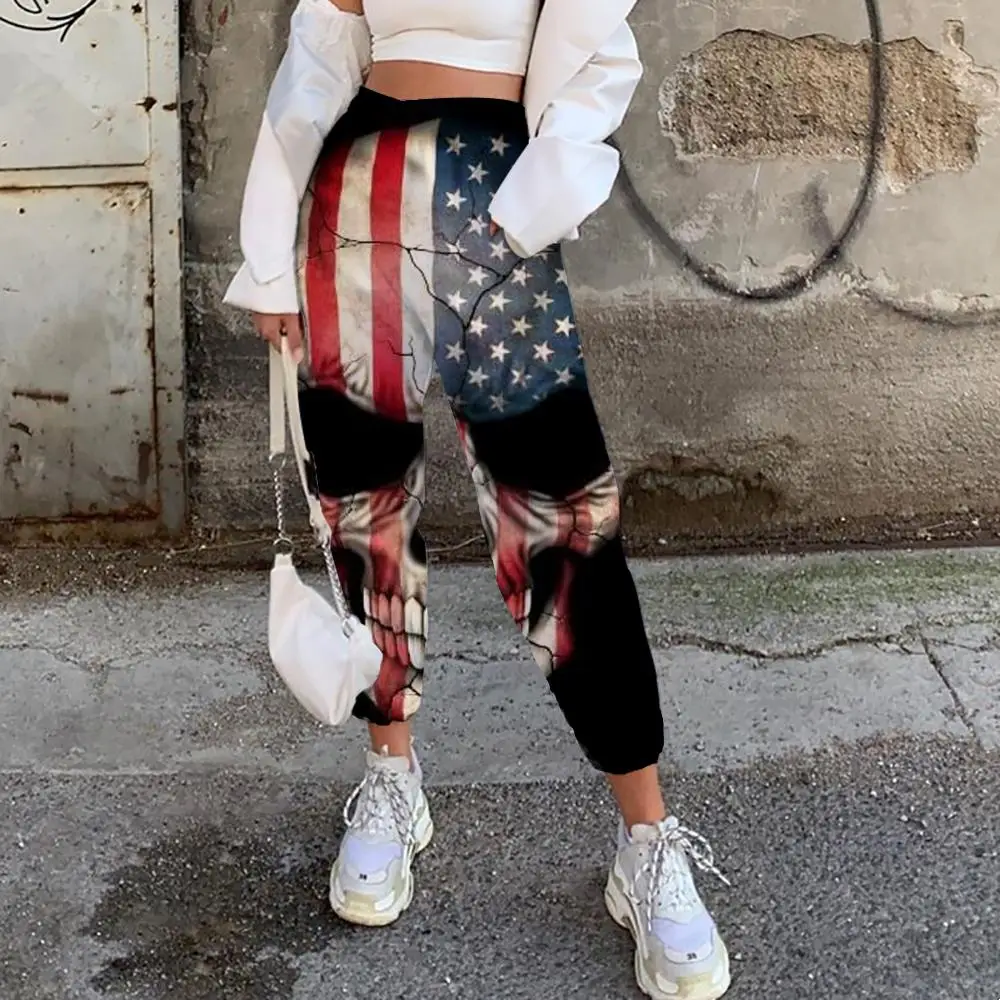 

Somepet Brand Skull Pants Women Punk Trouser United States Jogger Pants Usa 3d Printed America Casual Pant Women Sweatpants