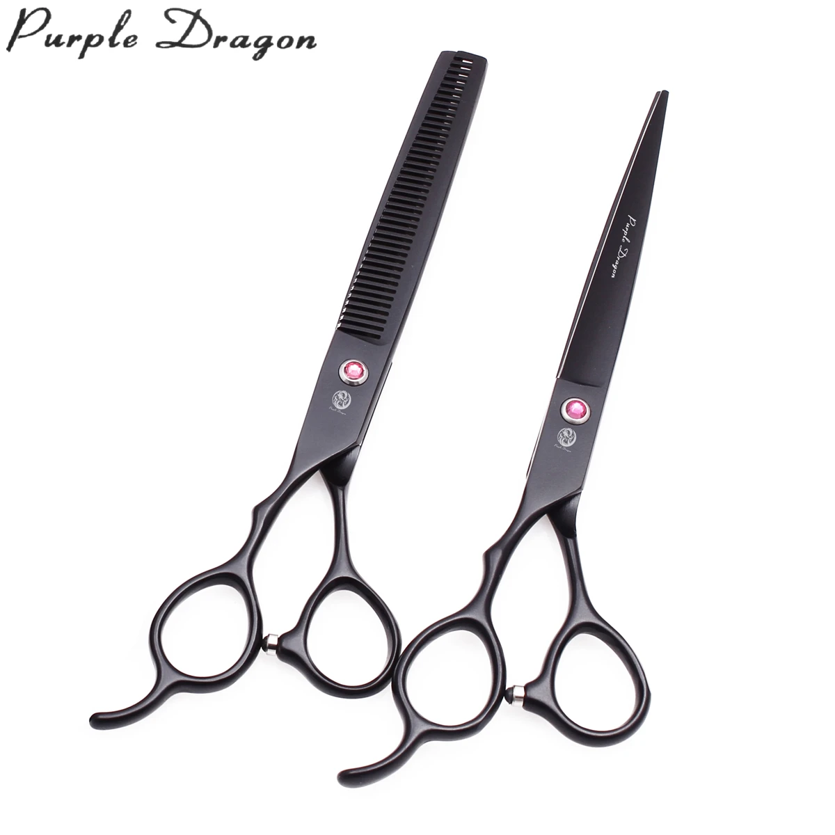 Left Hand Barber Scissors Set 5.5" 6" 7" Purple Dragon JP Stainless