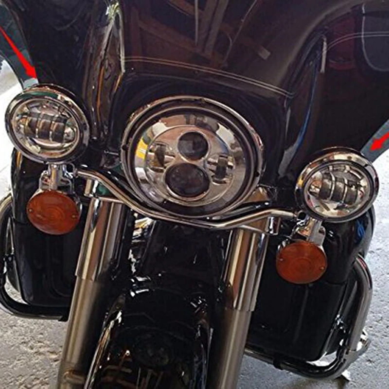 4,5 дюймов 4-1/2 дюймов светодиодный противотуманный светильник, проходящий проектор-точечная лампа для мотоциклов, совместимый для Harley-Davidson 4,5 дюймов круглый Sp