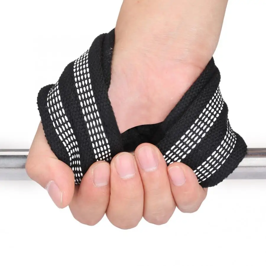1 Pair Fitness Wrist Strap Figure 8 Weight Lifting Straps Dead Lift