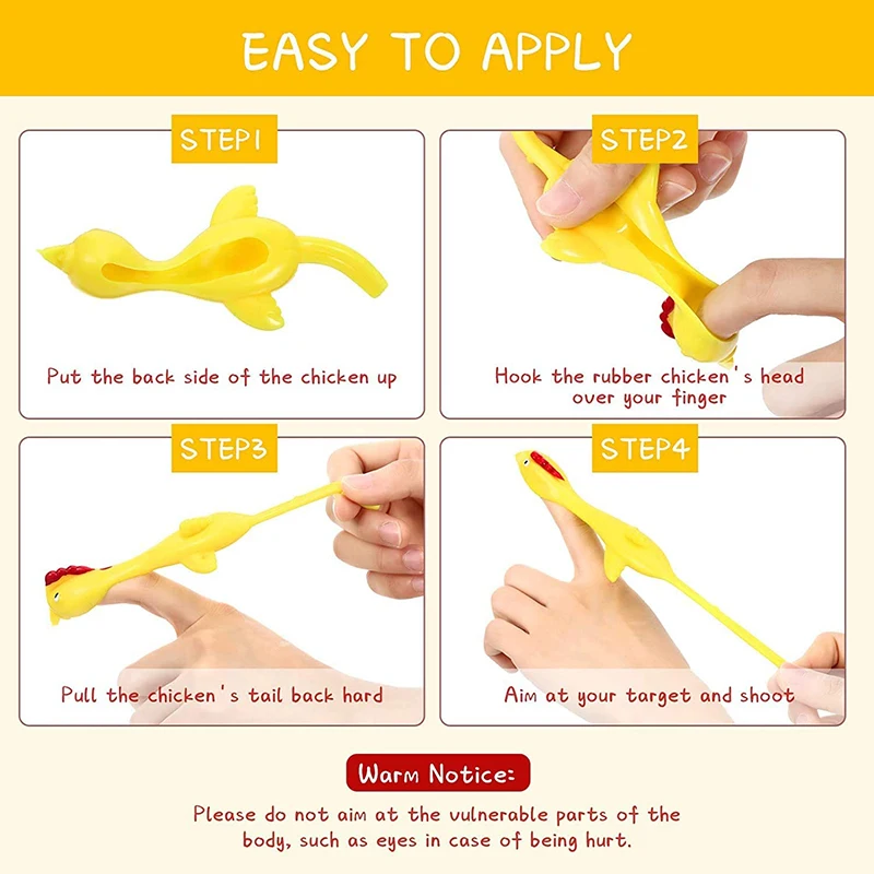 Slingshot Rubber Chicken Fidget Toys 4-15pcs Stress Reliever Kids Adult Toys fidget toys stress relief toys childrens toys rubber flicking toy