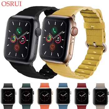 

leather loop strap for Apple watch band 5 4 44mm 40mm Iwatch correa 3 2 1 42mm 38mm watchband bracelet wrist iwatch Accessories