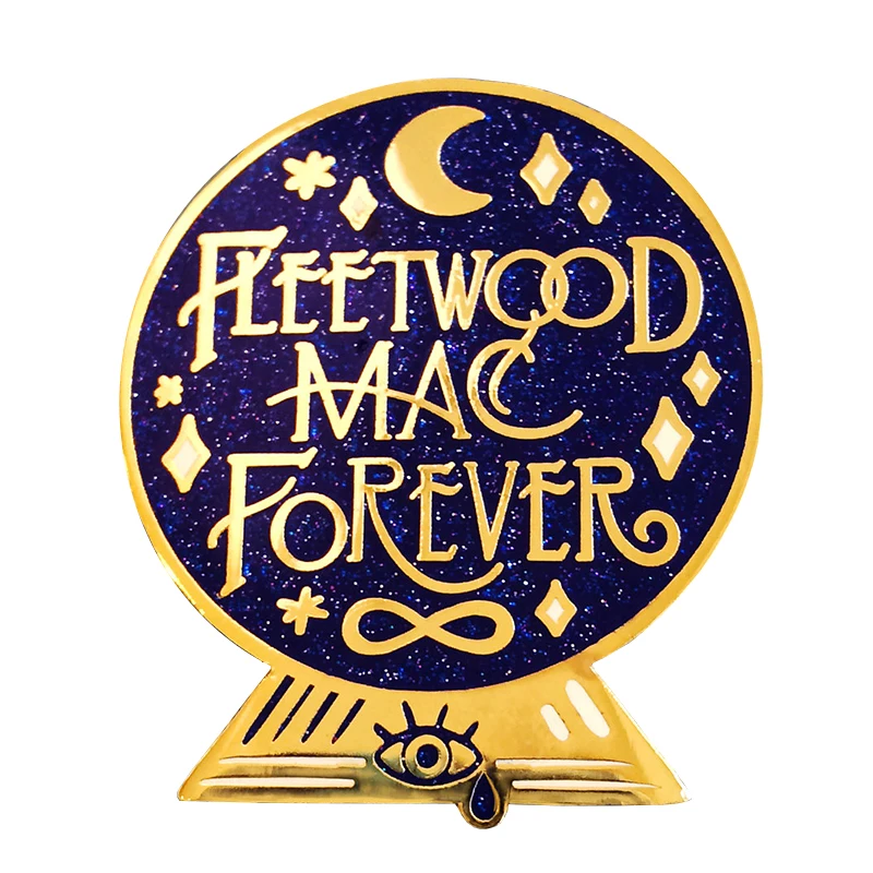 Fleetwood Mac Forever Crystal Ball Hard Enamel Cloisonne Glitter Pin