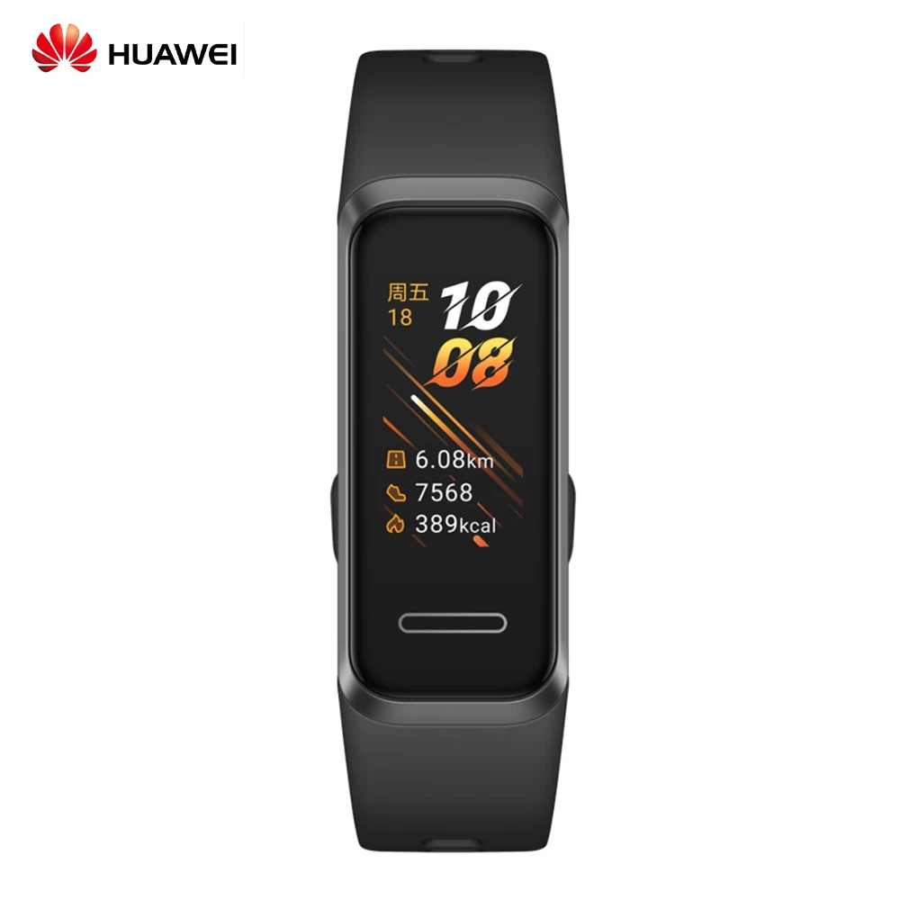 HUAWEI Band 4 5ATM водонепроницаемый умный Браслет фитнес-трекер активности монитор сердечного ритма во время сна умные часы для Android/iOS - Цвет: black