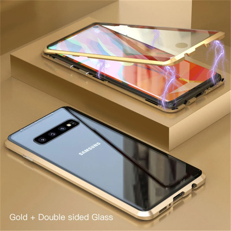 Полный Магнитный чехол для samsung Galaxy S8 S9 S10 плюс передний и задний двойной Стекло чехол Крышка Note10 8 9 A50 70 A60 a8