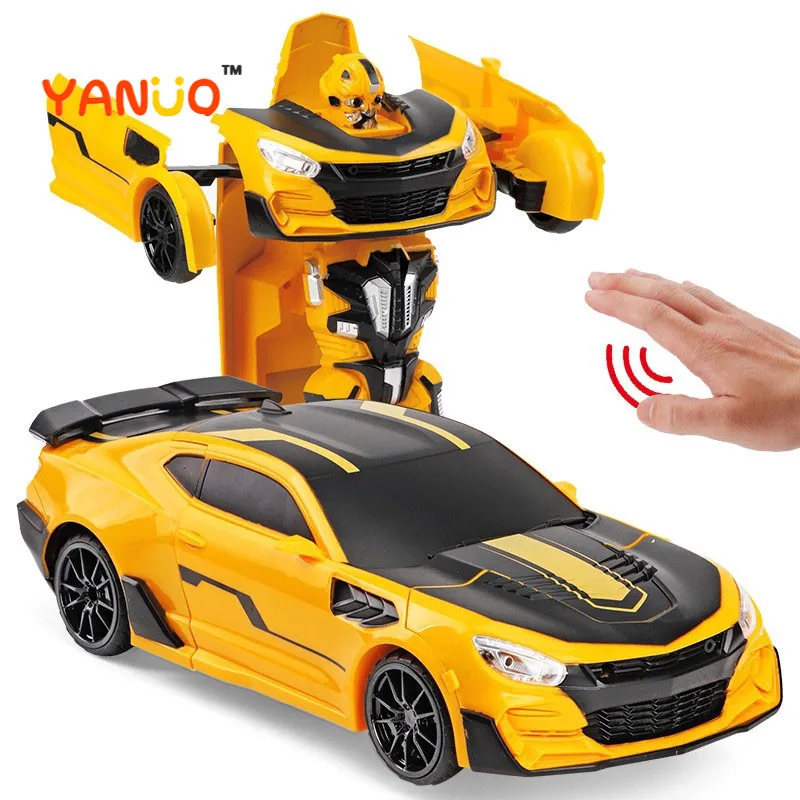 

YANUO Deformation Toy Car Induction Car Music Transformers Robot Toy Car Bumble Bee Car Toys Auto Steering Boys Toys Child Gifts