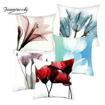 

Fuwatacchi Flower Pattern Pillow Covers Colorful Pattern Gift Cushion Cover for Home Sofa and Car Decorative Throw Pillowcase