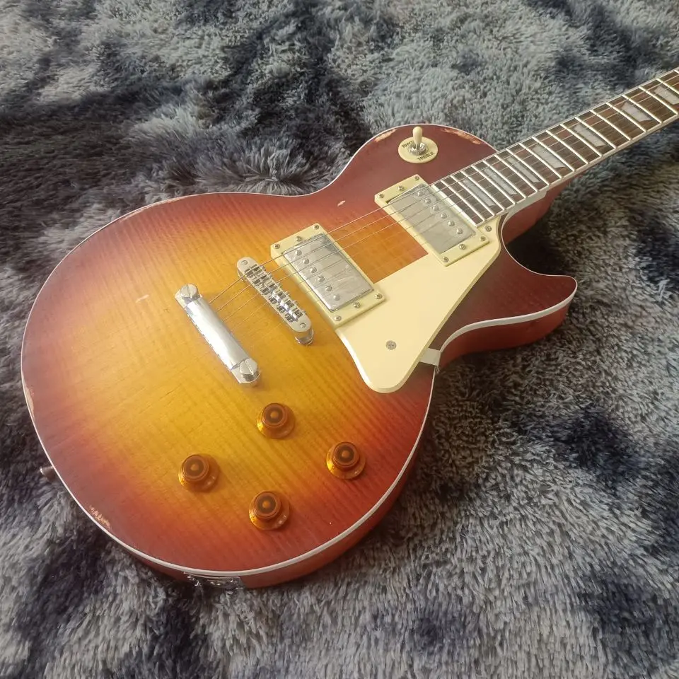 

High quality electric guitar, matte finish, mahogany body with tiger print new 2021, free shipping