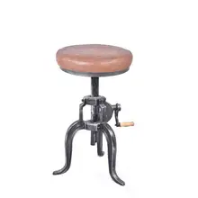 Американские антикварные промышленные DIY коленчатые барные стулья чугунные трехногие полиуретановые сиденья с регулируемой высотой поворотные барные стулья