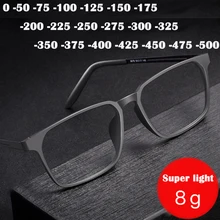 Moda tytanowe okulary dla osób z krótkowzrocznością mężczyźni Ultralight Clear High dioptrii sportowe krótkowzroczne okulary optyczne zawias sprężynowy-0 -175 -225 tanie tanio JIAMEN MIRROR WOMEN Unisex Jasne NONE Z poliwęglanu CN (pochodzenie) Tytanu OKULARY DO CZYTANIA 3PRglasses9 4 0cm 5 5cm