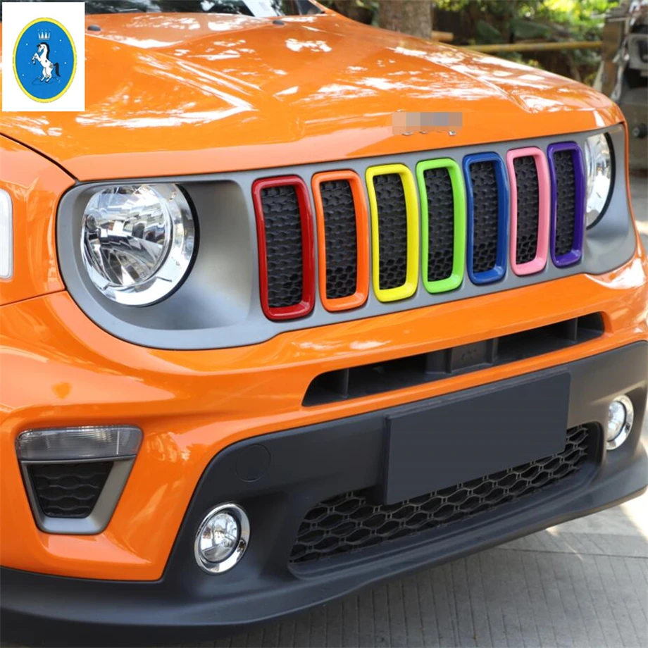 Yimaautotrim авто аксессуары передняя вставка гоночные декоративные решетки кольцо Крышка отделка Подходит для Jeep Renegade красочно