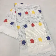 Новейшее швейцарское сухое кружево высокое качество кружева хлопок ткань из Дубая Африканское парчовое полотно 5 ярдов