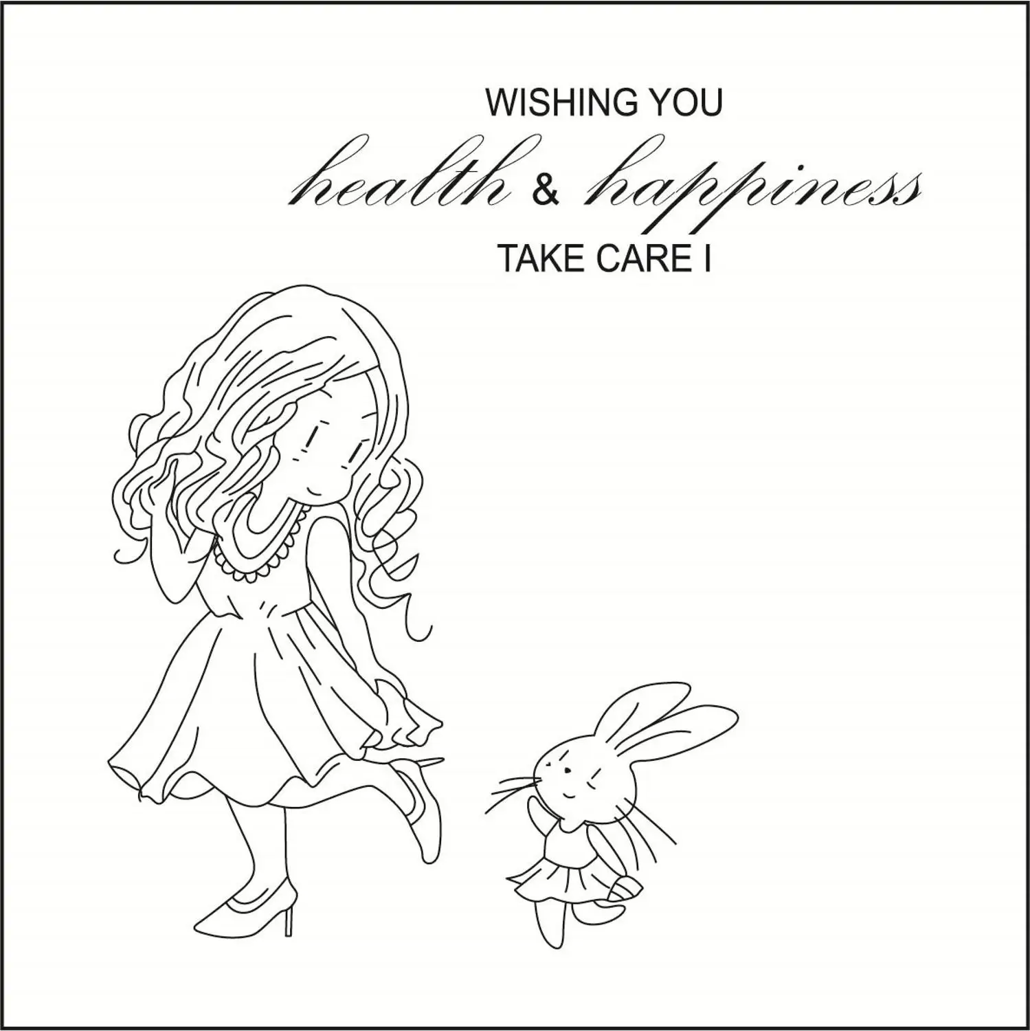 10X10lovely girl love rabbit прозрачное Силиконовое печатное уплотнение для DIY скрапбукинга
