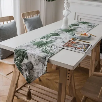 

Tassel Tablecloth Wedding Printed Table Runner Home Restaurant Desktop Decorative Mat