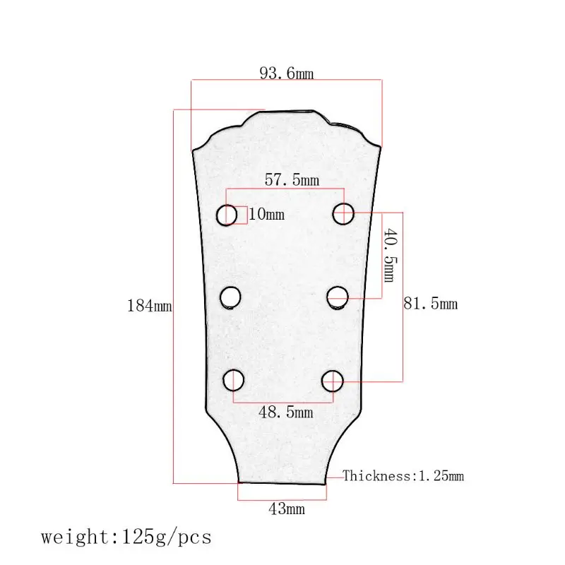 

Guitar Head Veneer Shell Template Metal Decorative Cover for LP Style Electric Guitar Parts Q6PB