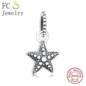 

FC Jewelry Fit Original Pandora Charm Bracelet 100% 925 Silver Sea Star Fish Bead For Making Women Summer Beach Berloque 2020